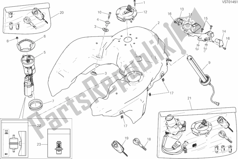 Todas las partes para Depósito De Combustible de Ducati Multistrada 1200 S Thailand 2016
